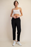 Luxe Lounge Crinkle Woven Crop Pants - Black