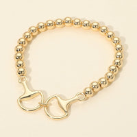 Gold Bit by Bit Beaded Stretch Bracelet