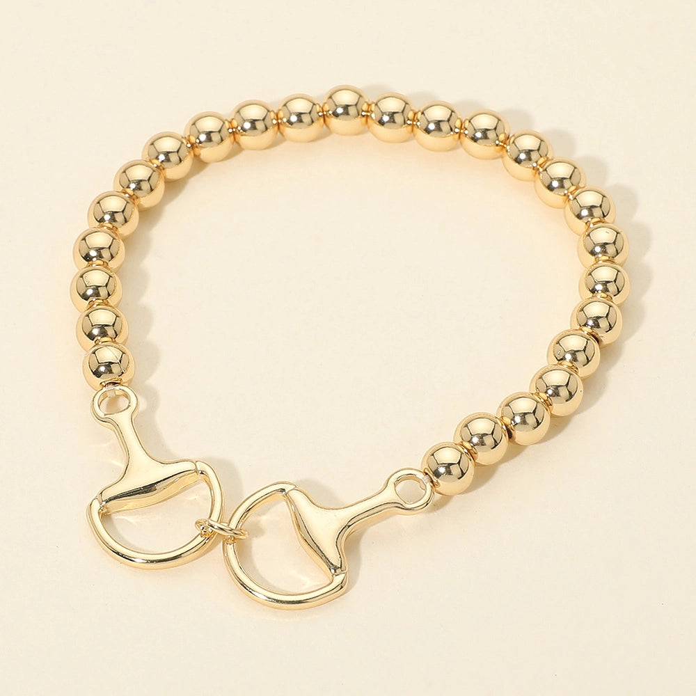 Gold Bit by Bit Beaded Stretch Bracelet