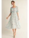 Barcelona Blues Printed Detailed Dress