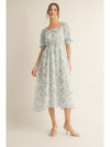 Barcelona Blues Printed Detailed Dress