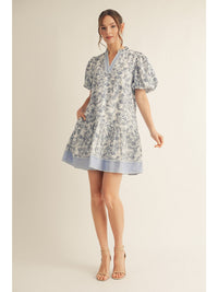 Blooming In Blue Floral Printed Dress