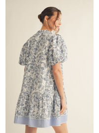 Blooming In Blue Floral Printed Dress
