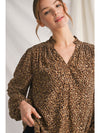 Made For Me Metallic Gold Speckled Leopard Blouse