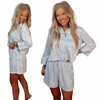 Sweet Dreams Satin Houndstooth Pajama 2 PIECE SET