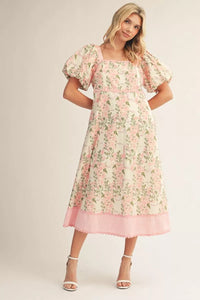 Sweet Magnolia Floral Puff Sleeve Dress