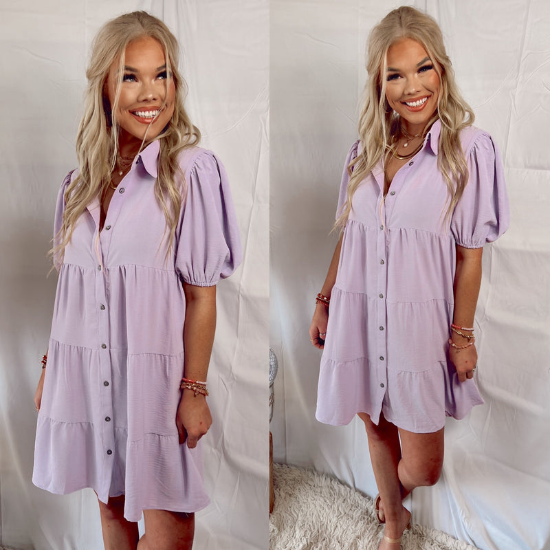 Spring Fling Puff Sleeve Tiered Dress