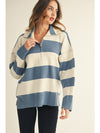 Cozy Country Club Striped Collared Pullover