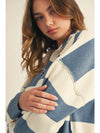 Cozy Country Club Striped Collared Pullover