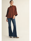Easy Does It Button Up Collared Blouse - Brown