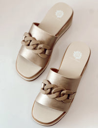 Alora Gold Wedge Slides