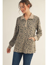 Laid Back In Leopard Half Zip Pullover