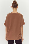 Swift Solid Everyday Basic Blouse - Mocha