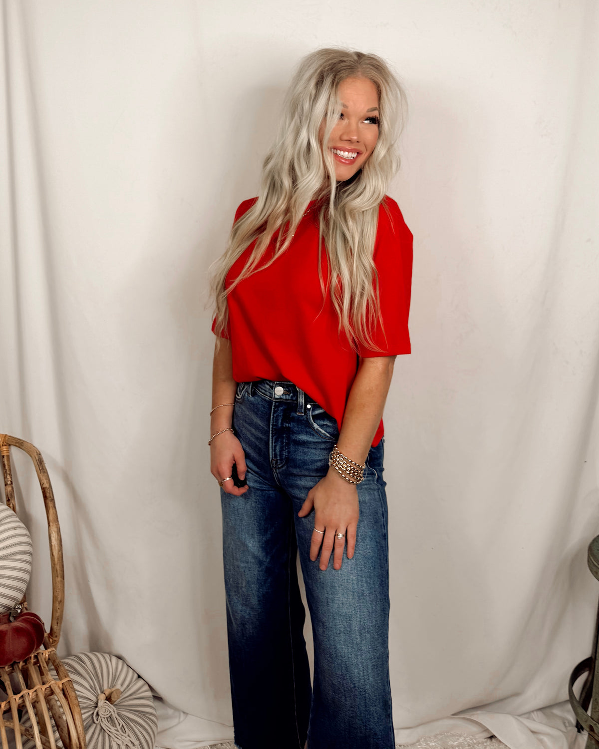 Crush Hour Knit Short Sleeve Top - Red