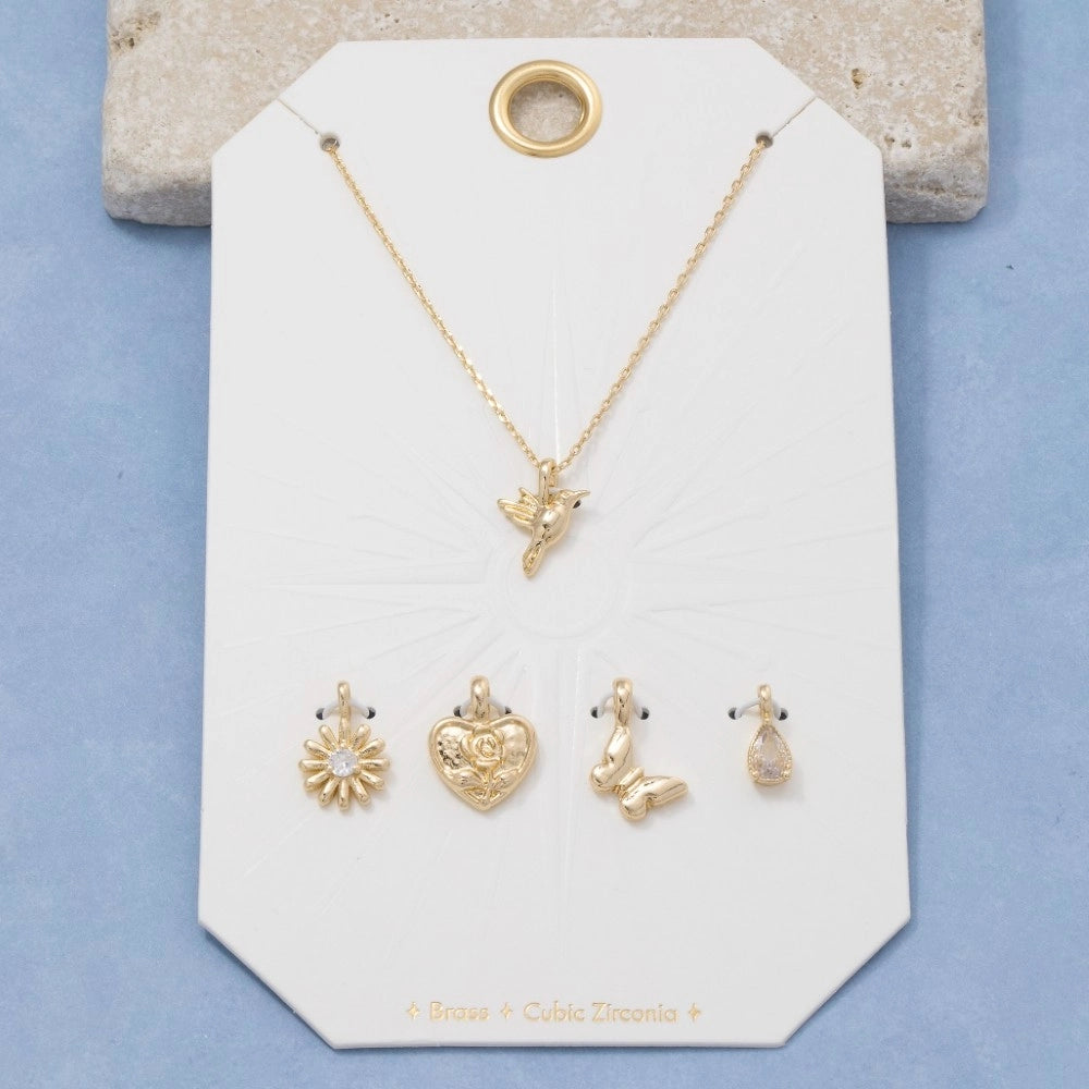 Assorted Interchangeable Charm Pendant Necklace