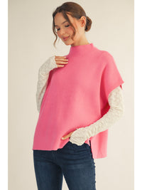 Picture Perfect Knit Sweater Top - Pink