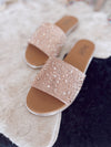 Pizzazz Champagne Rhinestone Slides