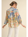 Hues of Botanical Blues Floral Printed Blouse