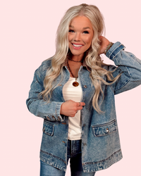 Dusty Trail Corduroy Collar Denim Barn Jacket