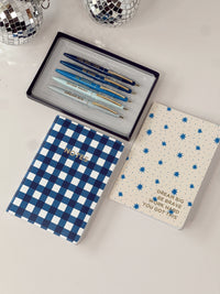 Shades of Blue Set of 2 Notebooks/5pc Pen SET