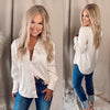 Solid Statement Satin Button Up Blouse - Champagne