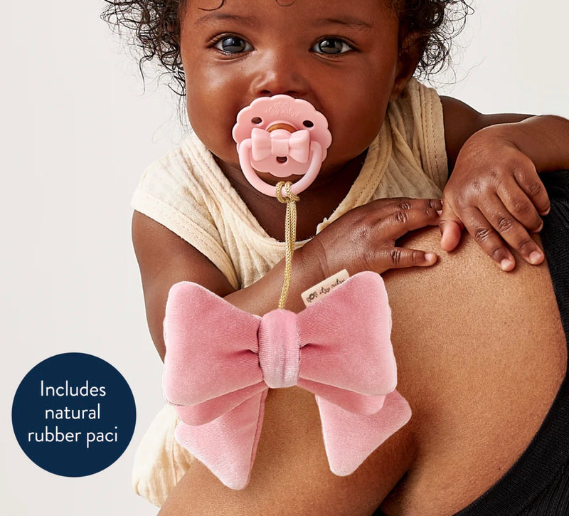 Itzy Ritzy Bitzy Pal Natural Rubber Pacifier & Plush: Bow