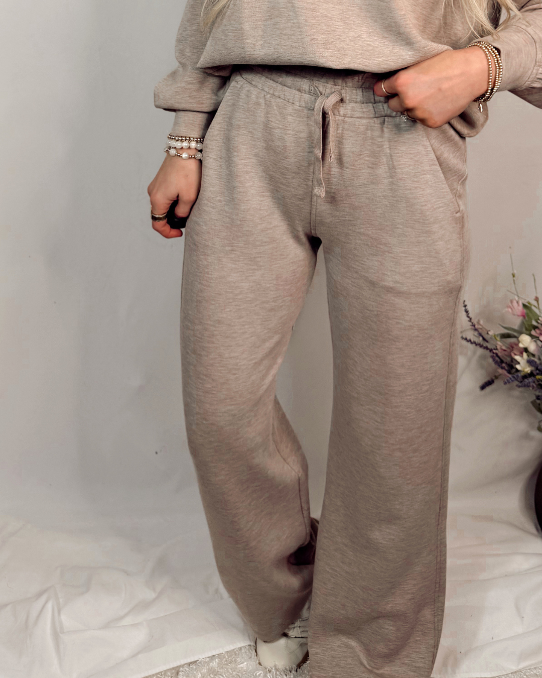 Everyday Intent Essential Luxe Basic Pants - Heather Taupe