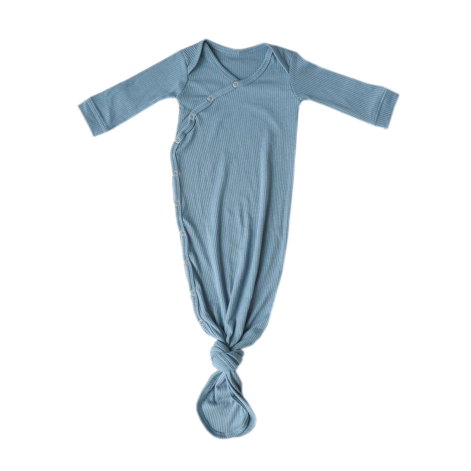 Copper Pearl Newborn Knotted Gown - Atlantic
