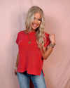 Main Character Mock Neck Knit Top - Red