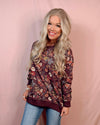 Among The Wildflowers Floral Print Pullover / Top