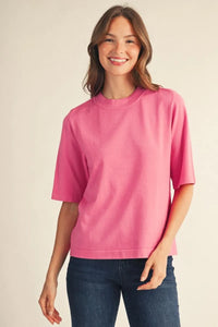 Crush Hour Knit Short Sleeve Top - Bubble Gum Pink