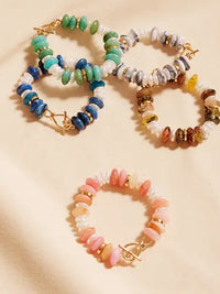 Assorted Resin Oval Ombre Beaded Bracelets