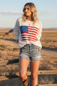 All American Knit Sweater Top - Ivory