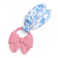 Itzy Crinkle Crew Baby Silicone Teether with Crinkle Fabric : Pink Bow