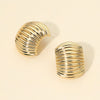 14K Gold Dipped Ribbed Dome Post Earrings