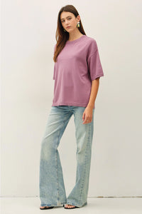 Wild Iris Crew Neck Knit Sweater Top - Iris