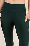 Studio Nylon Ribbed Long Length Leggings with Pockets