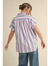 Sophisticated In Spring Striped Button-Up Top