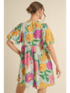 Palm Springs Floral Printed Babydoll Dress