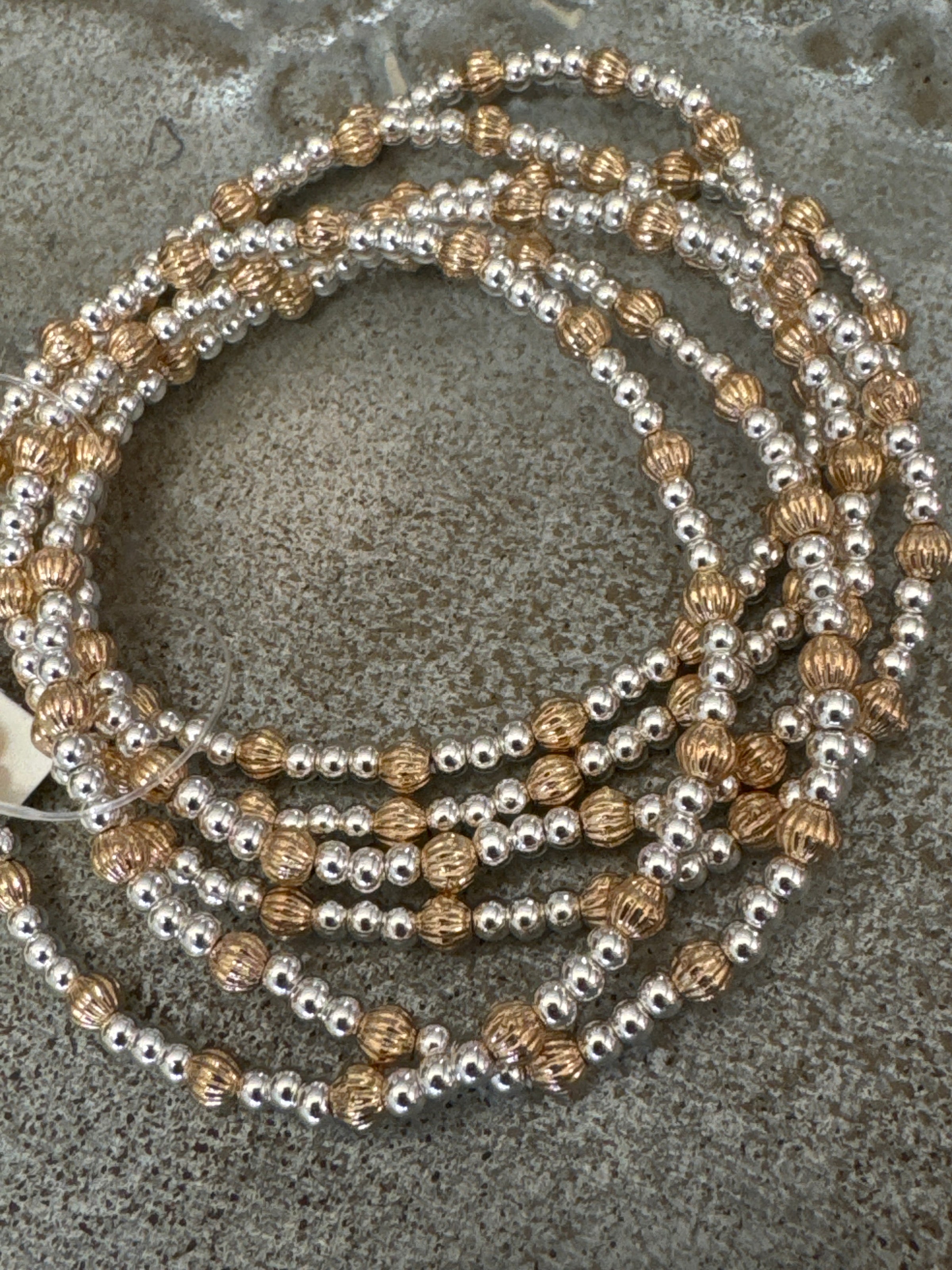 Assorted Gold Beaded Water Resistant Bracelet Sets