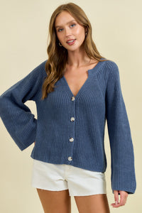 Calm, Cozy & Collected Cardigan - Denim Blue