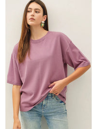 Wild Iris Crew Neck Knit Sweater Top - Iris