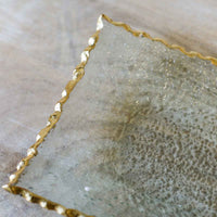 Fairbanks Gold Trim Glass Rectangle Server Platter