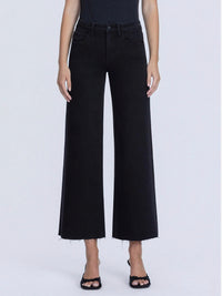Back To Business Black High Rise Wide Leg Crop Jeans
