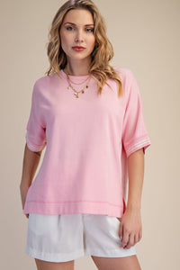 Poised In Pink Stripe Detail Blouse