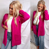 Flying Colors Crochet Knit Cardigan- Fuchsia