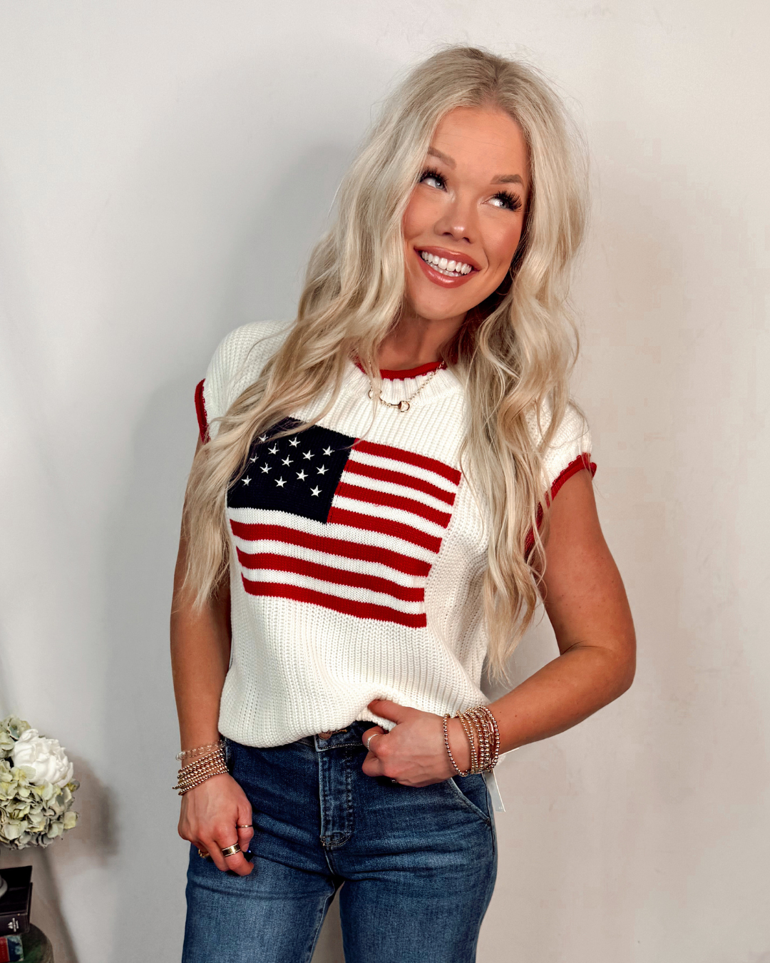 Starry Eyed Nights Contrast Knit Sweater Top / Vest