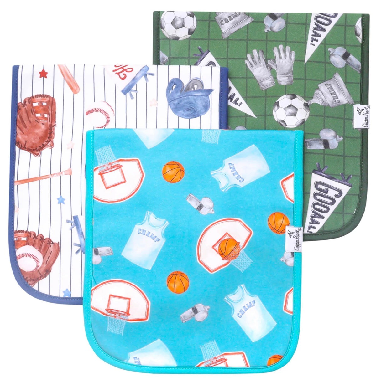CP Set Of 3 Premium Burp Cloths - All Star
