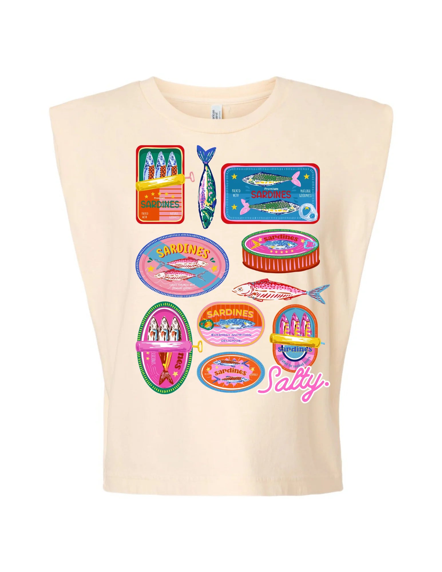 Coastal Catch Embellished Graphic Muscle Tee