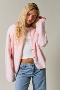 Charlotte Cozy Lightweight Everyday Cardigan in Light Pink